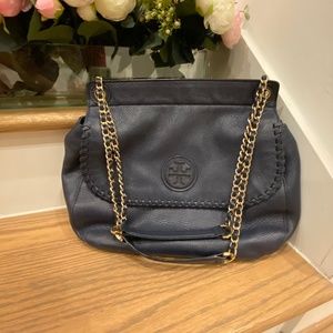Tory Burch Purse - Navy Blue with Gold Chain